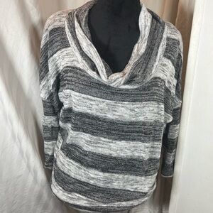 Jessica Simpson Black and Gray Cowl Neck Sweater